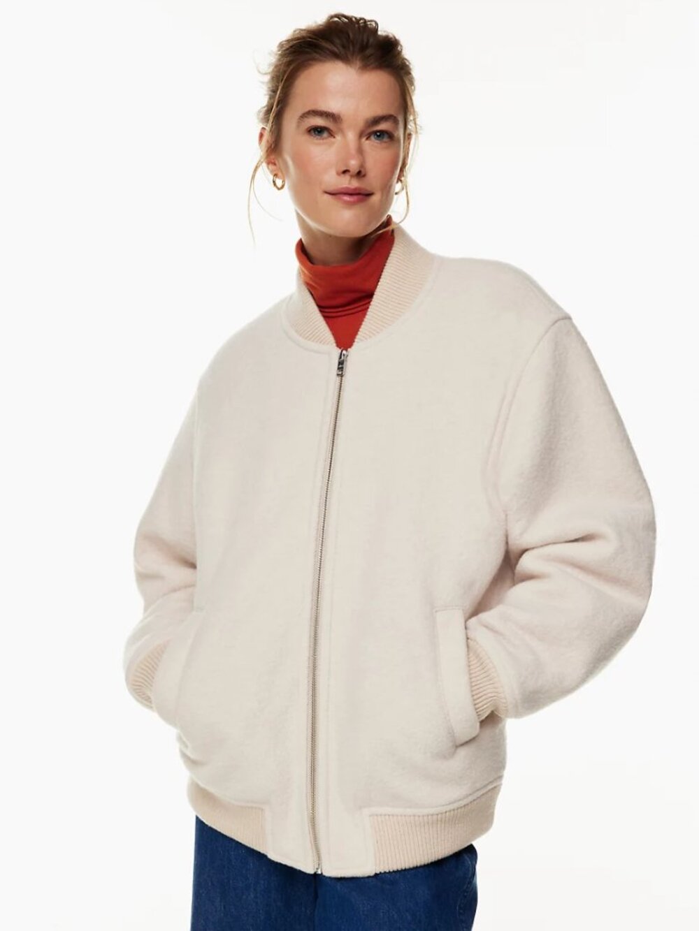 Wilfred Free Stable Merino Wool Bomber Jacket